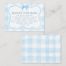 Blauw Gingham Golfjes Frame Strik Boeken Voor Baby