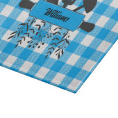 Blauw Gingham Gourmet Glas Snijplank (Hoek)