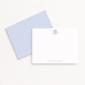 Blauw Gingham Heet Luchtballon Kraam Kaart
