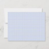 Blauw Gingham Heet Luchtballon Kraam Kaart (Achterkant)