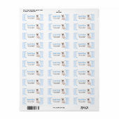 Blauw Gingham Hond Jongen Adres Etiket (Full Sheet)