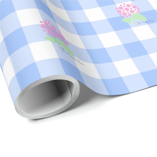 Blauw Gingham-inpakpapier Cadeaupapier (Rol Hoek)