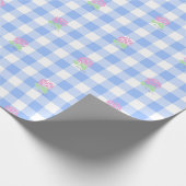 Blauw Gingham-inpakpapier Cadeaupapier (Hoek)