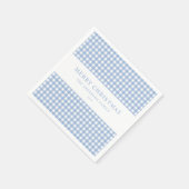 Blauw Gingham Kerstmis Servet (Hoek)