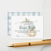 Blauw Gingham Klein Pompoen Jongen Baby Luier Raff