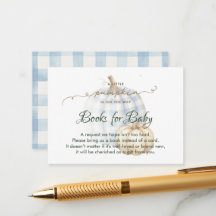 Blauw Gingham Klein Pompoen Jongensboek voor Baby 