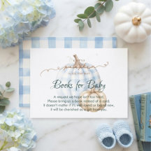 Blauw Gingham Klein Pompoen Jongensboek voor Baby 