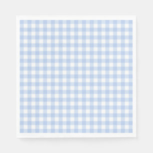 Blauw Gingham Kokette Strik Feest Dessert Servet