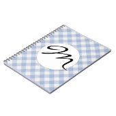 Blauw Gingham Landelijk Notitieboek (Linkerzijde)