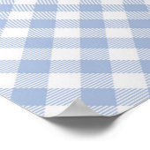 Blauw Gingham Landelijk Poster (Hoek)