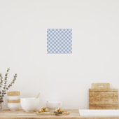 Blauw Gingham Landelijk Poster (Keuken)