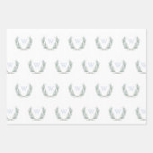 Blauw Gingham Laurel Crest inpakpapier vellen (Voorkant 2)