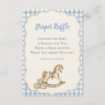 Blauw Gingham Luier Tombola