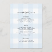 Blauw Gingham Menu (Voorkant)
