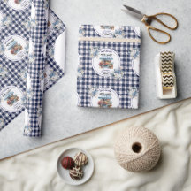 Blauw Gingham Niet Meer Te Koop Bruiloftsshower