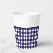 Blauw Gingham Papieren Beker (Rechts)