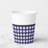 Blauw Gingham Papieren Beker (Voorkant)
