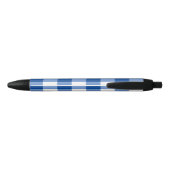 Blauw gingham patroon blauwe inkt pen (Achterkant)