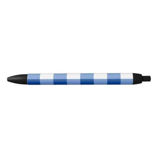 Blauw gingham patroon blauwe inkt pen (Voorkant)