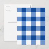 Blauw gingham patroon briefkaart (Voorkant / Achterkant)