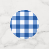 Blauw gingham patroon confetti (Kleine voorkant)
