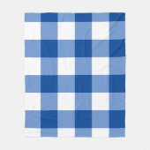 Blauw gingham patroon fleece deken (Voorkant)