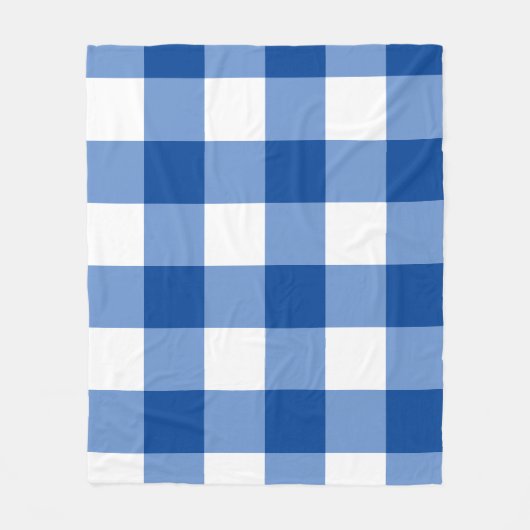 Blauw gingham patroon fleece deken (Voorkant)