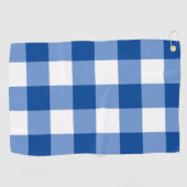 Blauw gingham patroon golfhanddoek (Horizontaal)