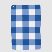Blauw gingham patroon golfhanddoek (Voorkant)