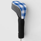 Blauw gingham patroon golfheadcover (Schuin)
