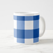 Blauw gingham patroon grote koffiekop (Voorkant rechts)