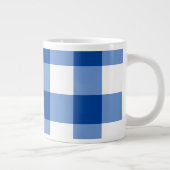 Blauw gingham patroon grote koffiekop (Rechts)