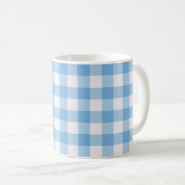 Blauw Gingham Patroon Koffiemok (Voorkant rechts)