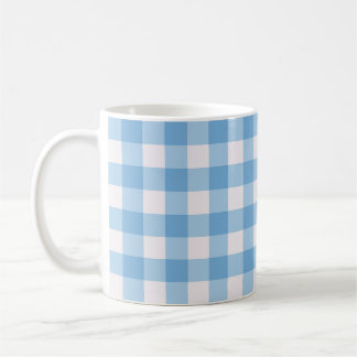 Blauw Gingham Patroon Koffiemok
