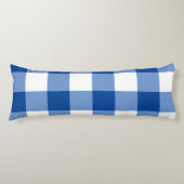 Blauw gingham patroon lichaamskussen (Voorkant)
