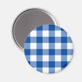 Blauw gingham patroon magneet (Voorkant / Achterkant)