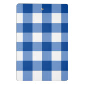 Blauw gingham patroon mini klembord (Achterkant)