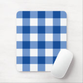 Blauw gingham patroon muismat (Met muis)