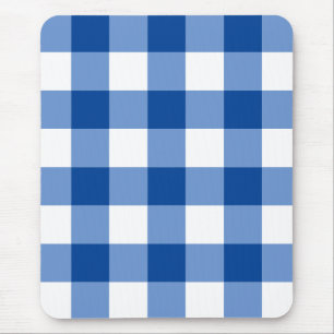 Blauw gingham patroon muismat