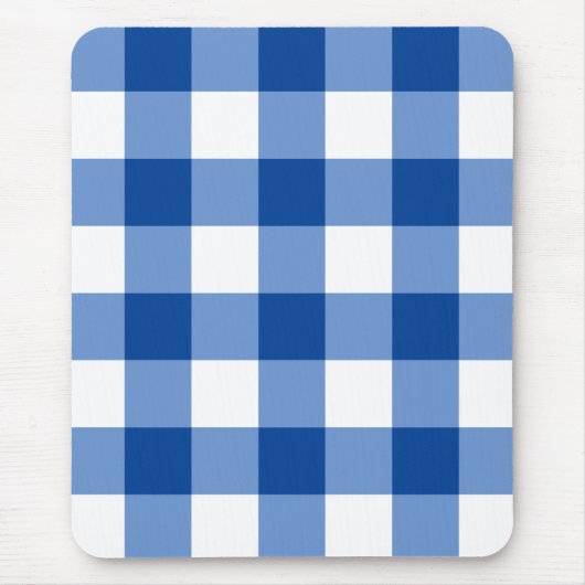Blauw gingham patroon muismat (Voorkant)