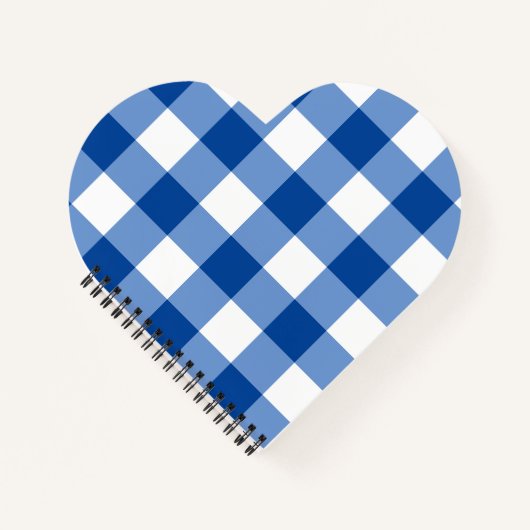 Blauw gingham patroon notitieboek (Voorkant)