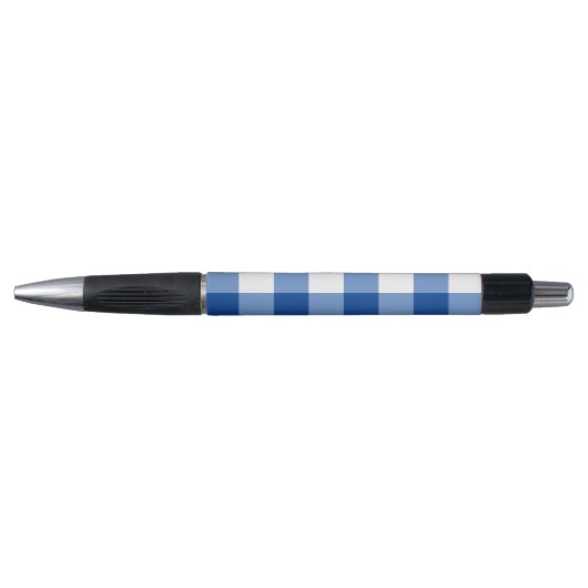 Blauw gingham patroon pen (Voorkant)
