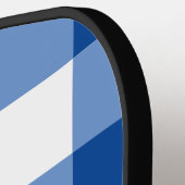 Blauw gingham patroon pickleball paddle (Links Detail)