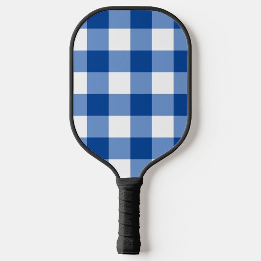 Blauw gingham patroon pickleball paddle (Achterkant)