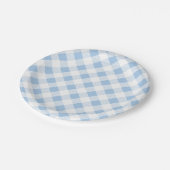 Blauw Gingham Patroon, Picknick, BBQ Papieren Bord (Gekanteld)