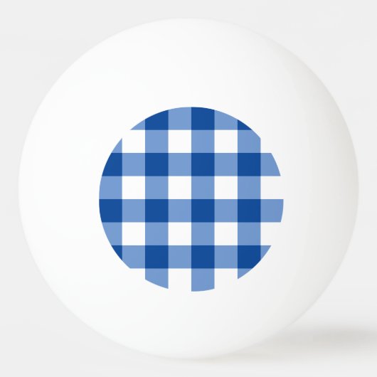 Blauw gingham patroon pingpongbal (Achterkant)