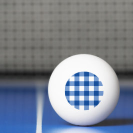 Blauw gingham patroon pingpongbal