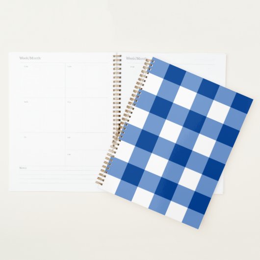 Blauw gingham patroon planner (Display)