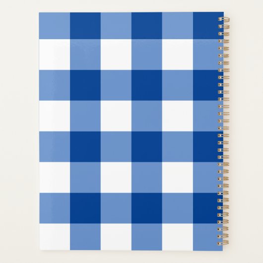 Blauw gingham patroon planner (Achterkant)