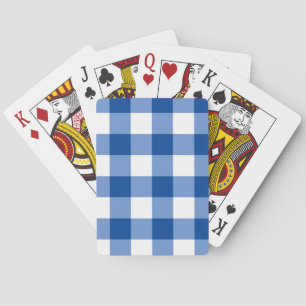 Blauw gingham patroon pokerkaarten